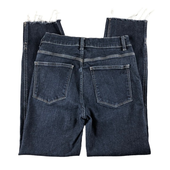 DL1961 Mara Straight High Rise Split Hem Dark Wash Ankle Jeans - Picture 2 of 11